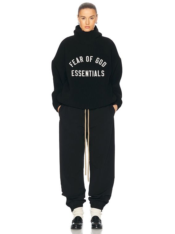 Fleece Hoodie - Black | ESSENTIALS | Fear of God