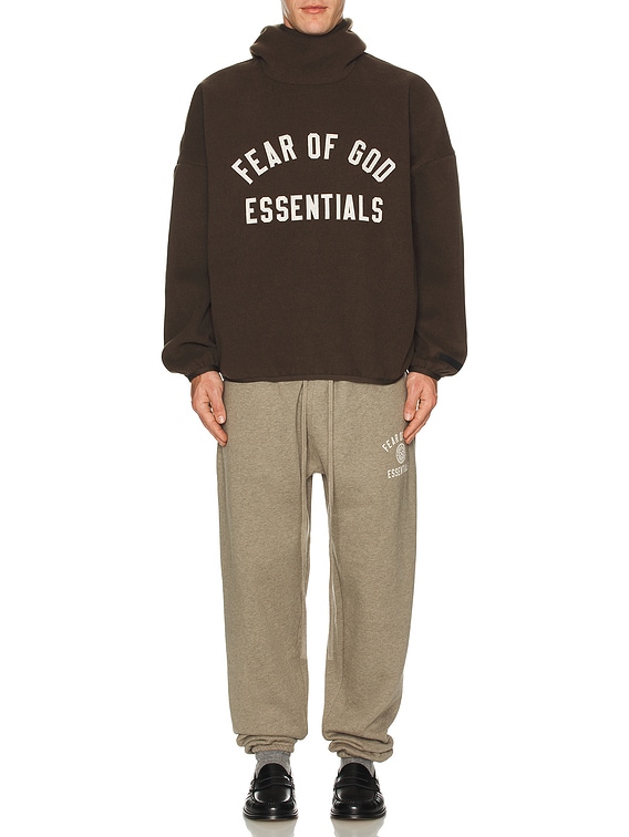 Fear of God ESSENTIALS Brushed Hoodie in Brown FWRD