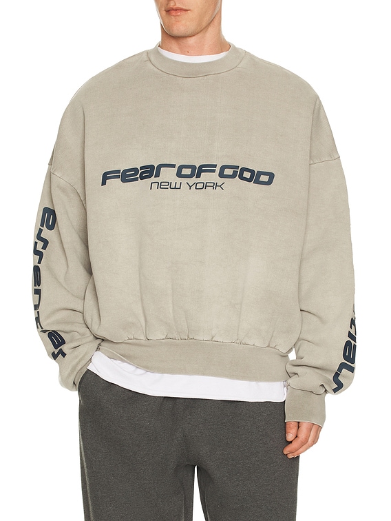 Fear of God ESSENTIALS Cropped Relaxed Sweatshirt in Smoke Grey | FWRD