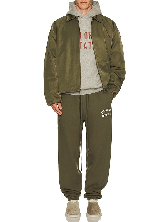 ジャケット・アウター FEAR OF GOD ESSENTIALS 24AW NYLON FIELD Fear of God Essentials Textured Nylon Trucker Jacket Military