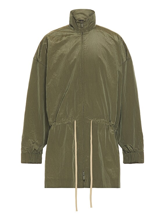 Fear of God ESSENTIALS Ripstop Mockneck Anorak in Military