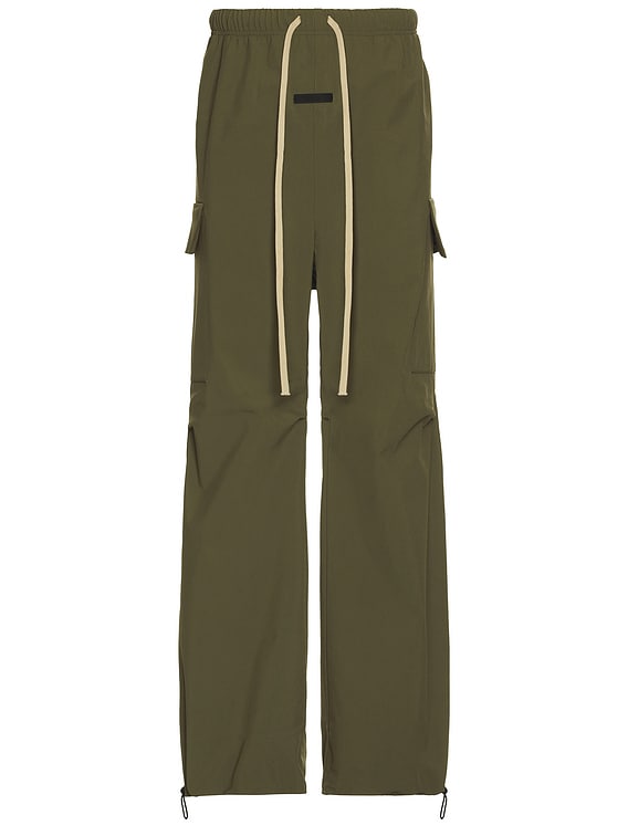 Fear of God ESSENTIALS Bonded Nylon Field Pant in Military