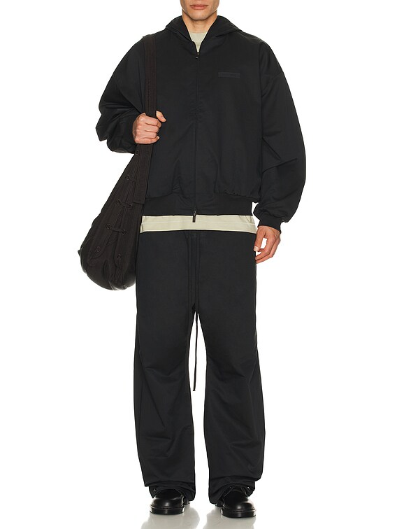 Fear of God ESSENTIALS Poly Twill Work Pant in Jet Black | FWRD