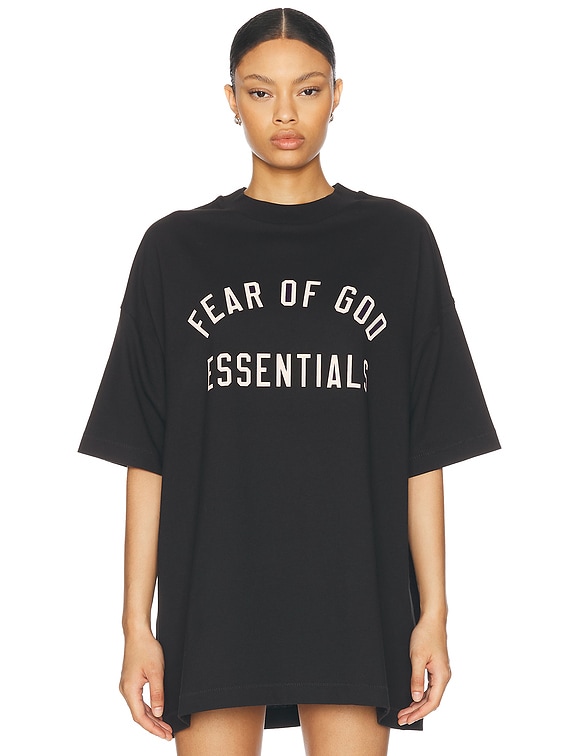 Fear of God ESSENTIALS Jersey Crewneck Tee in Black | FWRD