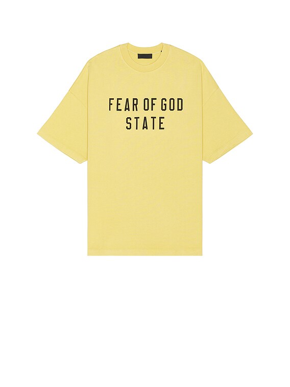 関税込み＊FEAR OF GOD ESSENTIALS＊FW21 ロゴ Tシャツ アンバー Fear of God ESSENTIALS Tee Amber FW 21'