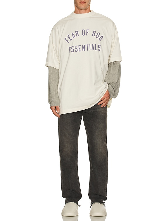 ☆FEAROFGOD☆ ESSENTIALS JERSEY CREWNECK TEE SHELL - 24FW Jersey Crewneck T-Shirt in Light Heather Gray | Fear of God