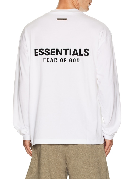 Fear of God ESSENTIALS Classic Long Sleeve Tee in Bright White | FWRD
