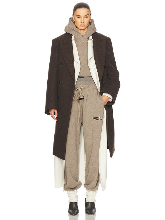 Fear of God ESSENTIALS Cropped Hoodie in Heather Gray | FWRD