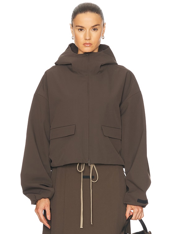 ジャケット・アウター FEAR OF GOD ESSENTIALS Anorak Jacket Fear of God ESSENTIALS Brown Military Nylon Hooded Anorak Jacket