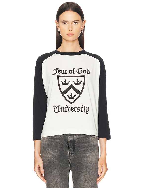 Fear of God ESSENTIALS Baseball T-Shirt in Shell | FWRD