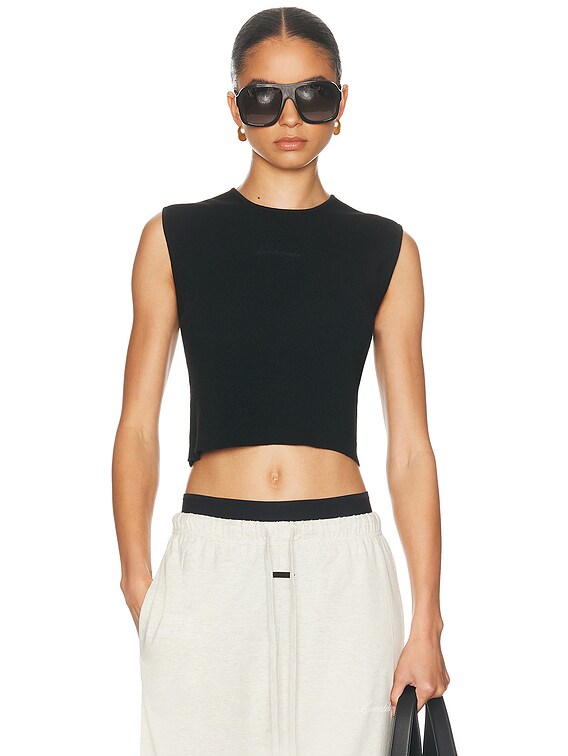 Fear of God ESSENTIALS Signature Rib Knit Cropped Rib Top in