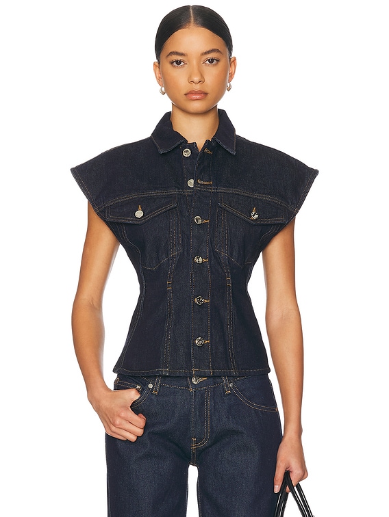 FRAME Nipped Vest in Rinse | FWRD