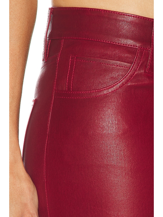 FRAME x Alexandra Leclerc The Leather Rouge Pant in Burgundy | FWRD