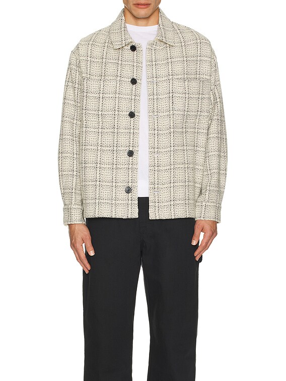 Tシャツ・カットソー Off-White 'Check Flannel' overshirt FRAME Flannel Overshirt Jacket in Off White Plaid | FWRD
