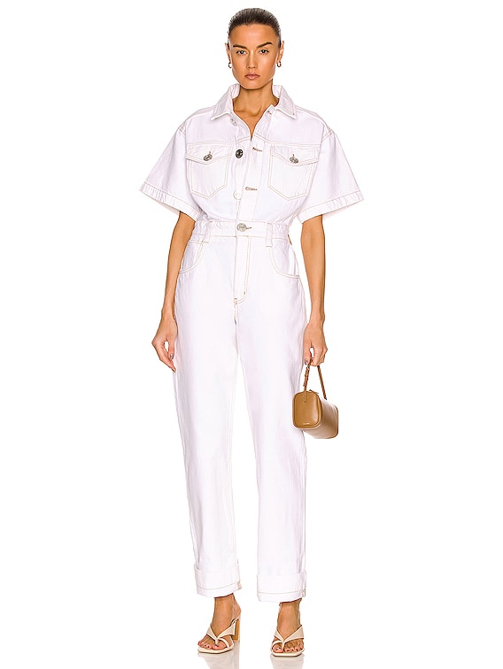 Frame Denim White utility straight-leg jumpsuit - size M Cotton ref.1143000  - Joli Closet