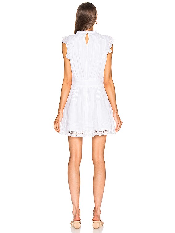 FRAME Lace Pintuck Dress in Blanc | FWRD