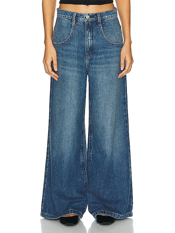 【HI FI FNK】Skater Wide Jeans Women's Vintage Y2K Casual Baggy Jeans High Waist Denim