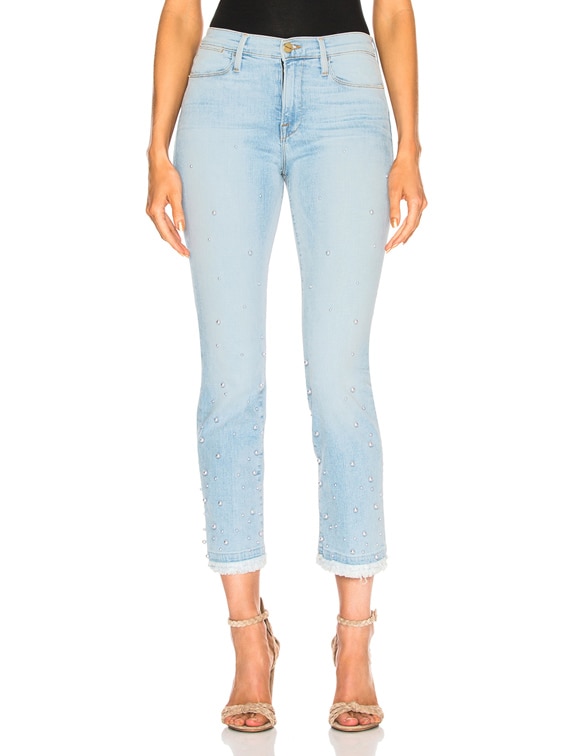 frame jeans frayed hem