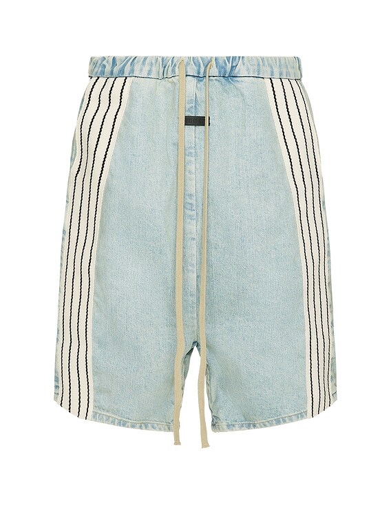 Fear of God Denim Stripe Shorts in Light Indigo | FWRD