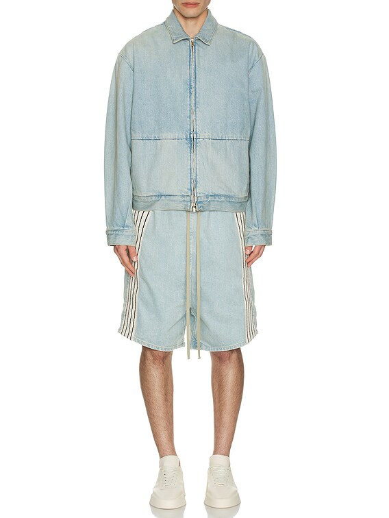 Fear of God Denim Stripe Shorts in Light Indigo | FWRD