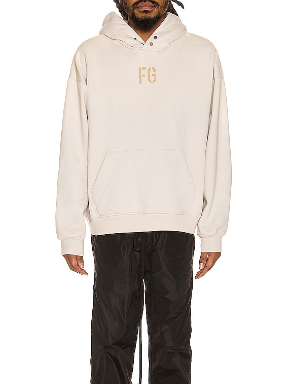 Fear of God FG Hoodie in Vintage Concrete White | FWRD