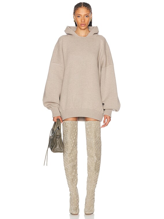 Fear of God Merino Wool Boucle Knit Hoodie in Beige | FWRD