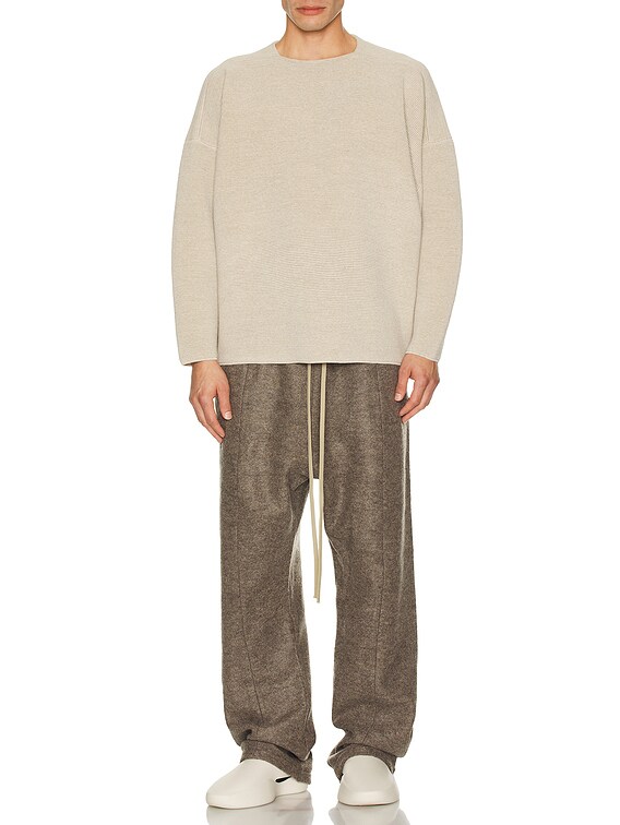 Fear of God Merino Wool Ottoman Straight Neck Sweater in Tan