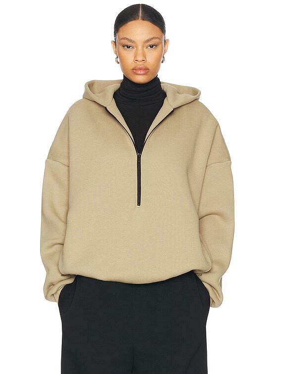 Fear of God Fleece Half Zip Hoodie in Dune FWRD