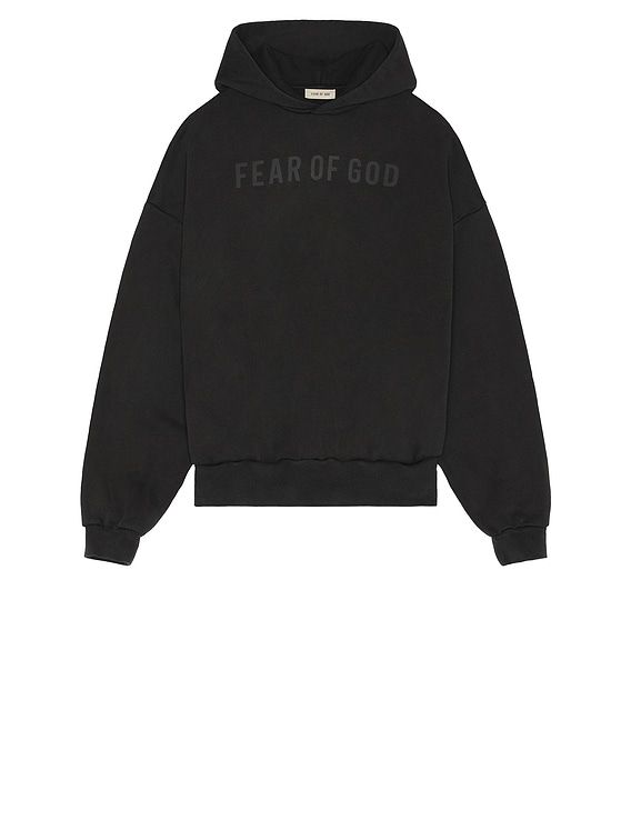 Fear of God French Terry Overlapped Logo Hoodie in Black | FWRD