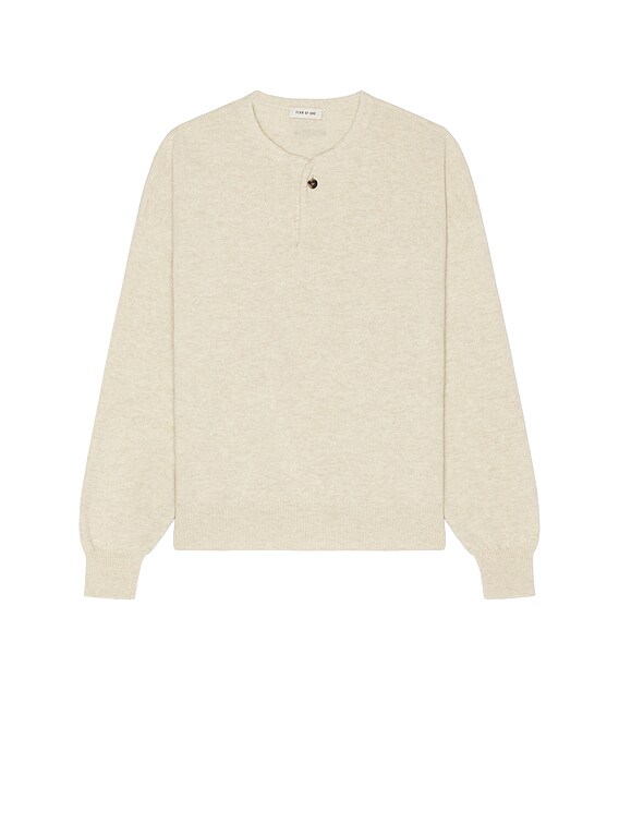 Fear of God Fine Knit Henley in Heather Beige | FWRD