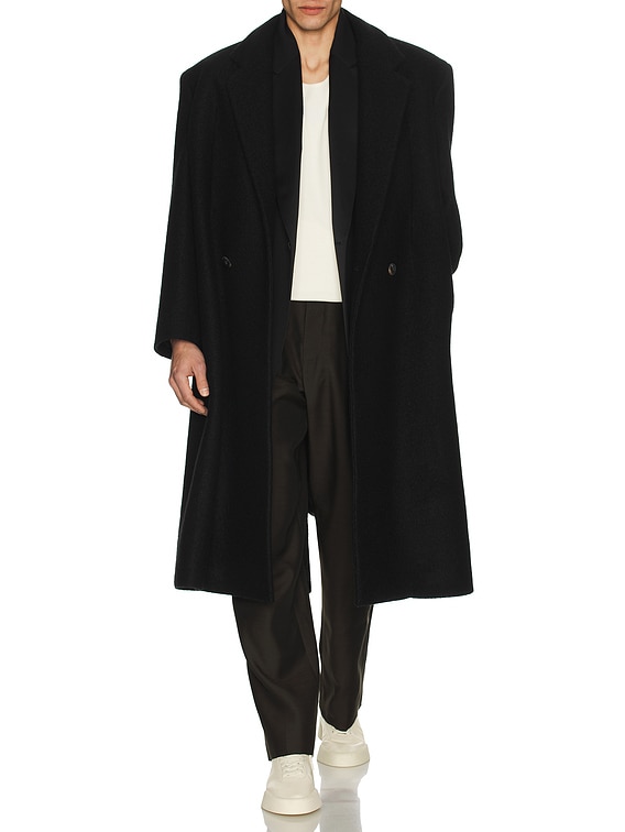 Fear of God Boiled Wool Relaxed Overcoat in Black | FWRD