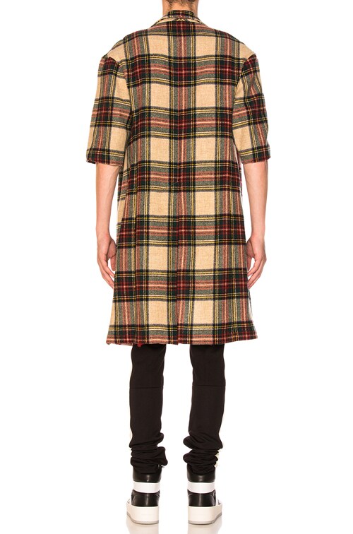 Fear of God Wool Plaid Overcoat in Cream Plaid | FWRD