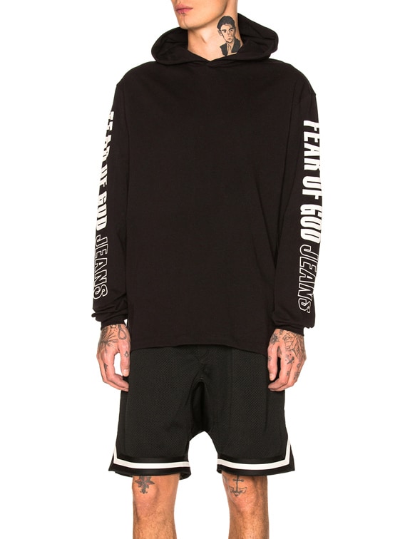 fear of god print hoodie