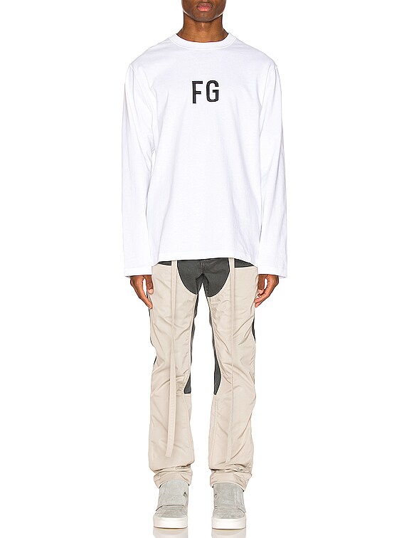 Fear of God Nylon Canvas Double Front Work Pants in Seaweed & Bone