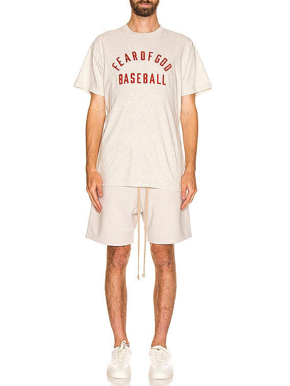 Fear of God Baseball Tee in Cream Heather & Red | FWRD