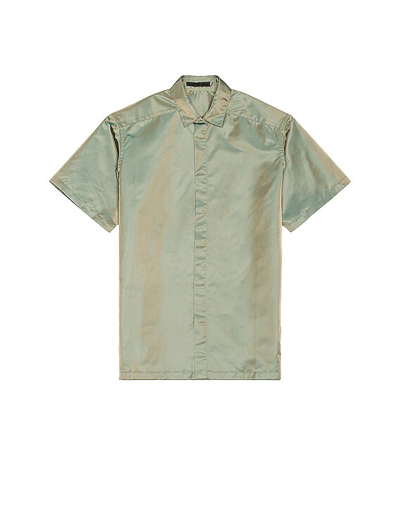 Fear of God Short Sleeve Nylon Shirt in Green Iridescebt | FWRD