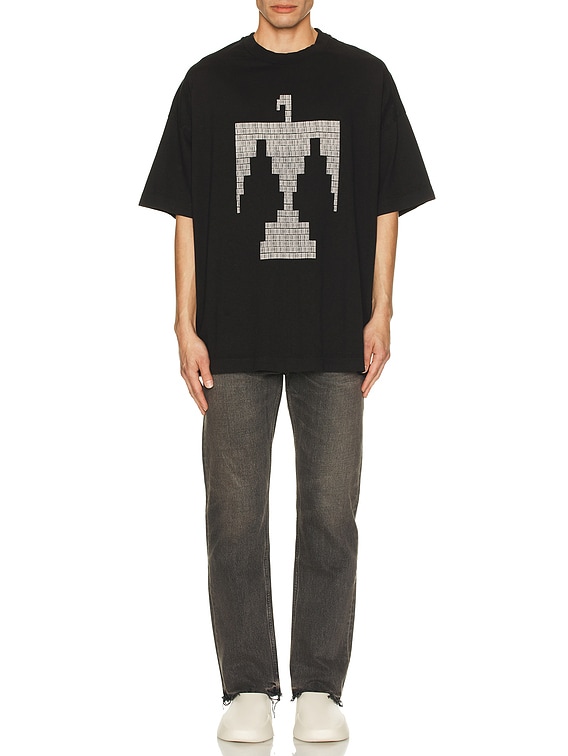 Fear of God Short Sleeve Thunderbird Grey Print Tee in Black
