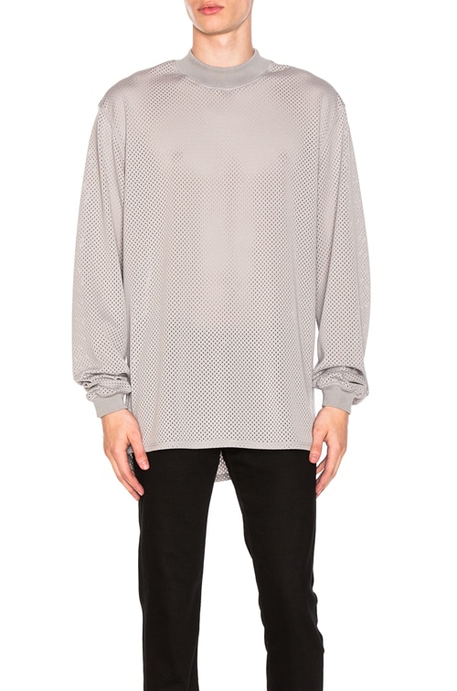 Fear of God Mesh Long Sleeve Tee in Grey | FWRD