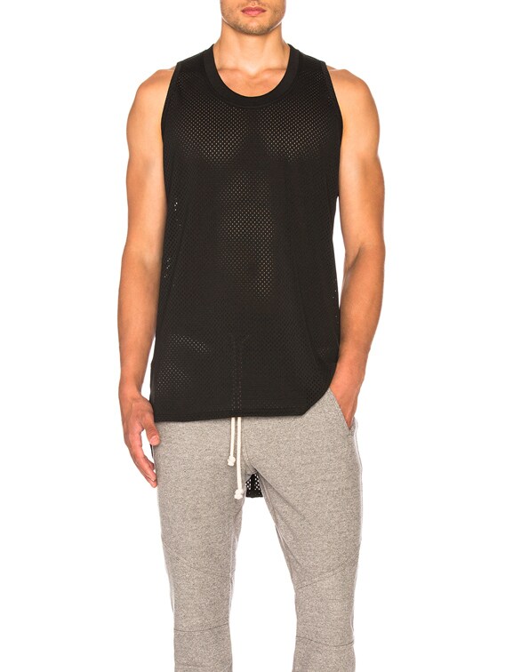 Fear of God Mesh Tank in Black | FWRD