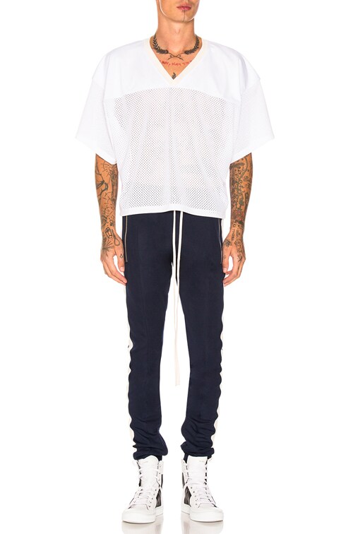 Fear of God Mesh Football Jersey in White | FWRD