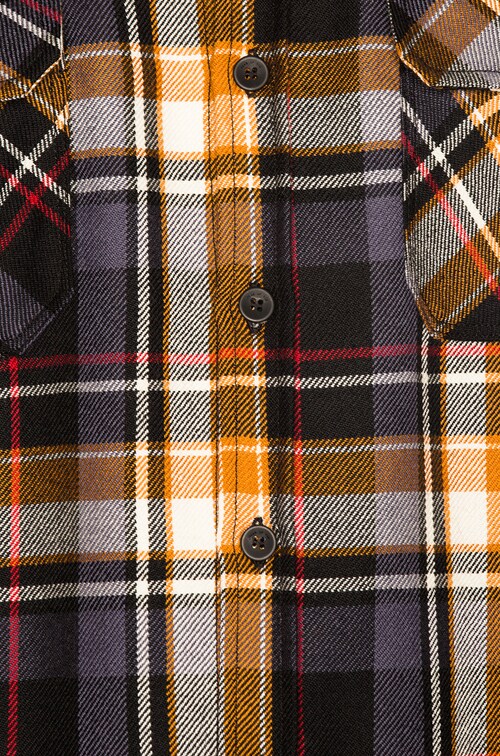 Fear of God Denim Collared Oversized Flannel in Purple Plaid | FWRD
