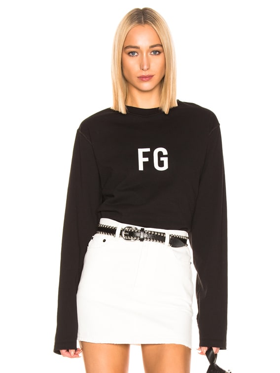 Fear of God Long Sleeve 'FG' Tee in Vintage Black | FWRD