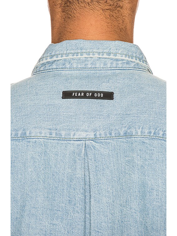 Fear of God Denim Short Sleeve Button Up in Vintage Indigo