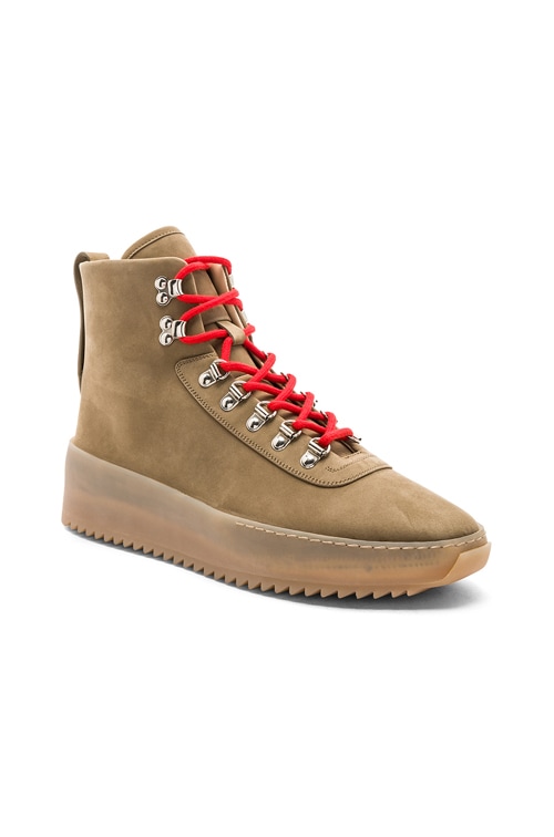 Fear of God Nubuck Leather Hiking Sneakers in Stone | FWRD