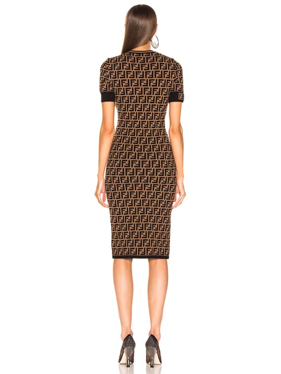 【FENDI】 tobacco cotton knitwear （関税送料込） Fendi Knit Dress in Tobacco | FWRD