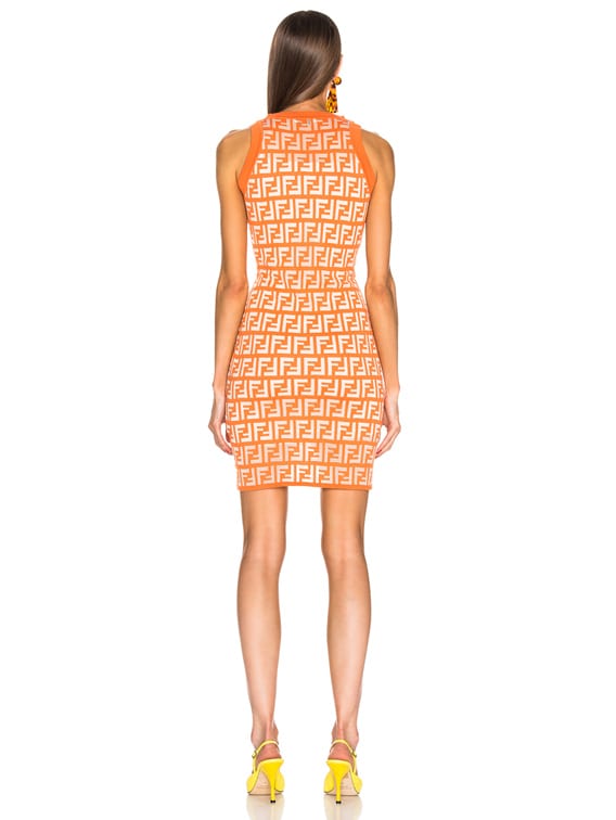 Fendi Logo Dress in Orange | FWRD