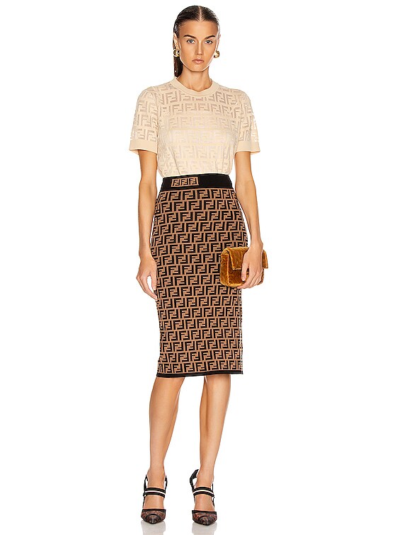 スカート FENDI NUDE MIDI SKIRT Fendi Jacquard Viscose Midi Skirt | italist