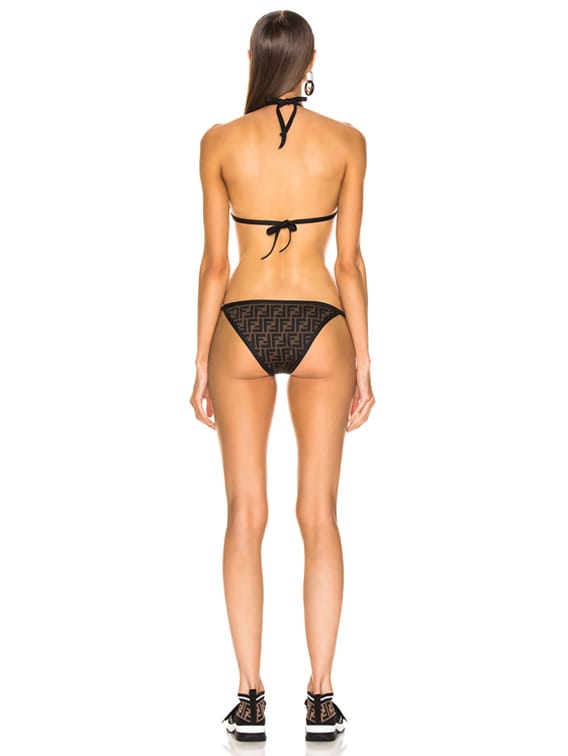 Fendi Logo Bikini in Black & Tobacco | FWRD