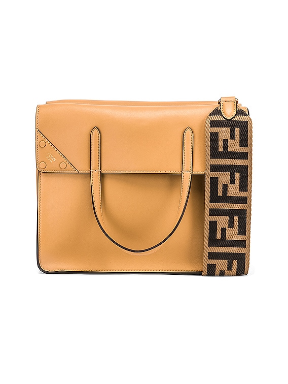 Fendi Regular Flip Crossbody Bag in Dark Honey FWRD