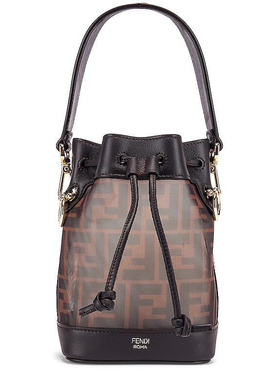 Fendi Mini Mon Tresor FF Bag in Brown & Black | FWRD